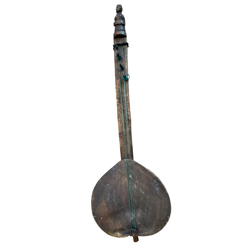 Handmade African String Musical Instrument Gourd Lute Guitar Banjo Folk Tribal